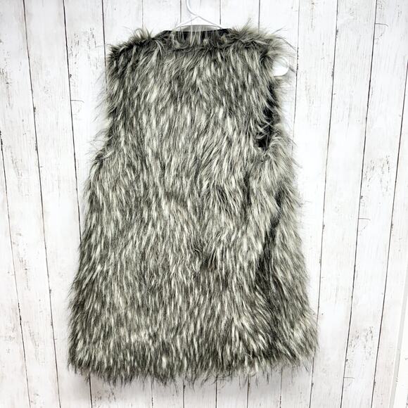 Matty M Vest Women Size XS/S Faux Fur Sleeveless Midi Open Front Leather Lined - Picture 7 of 7